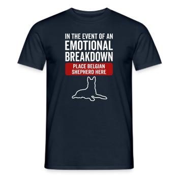 Emotional - Dog Belgian Shepherd - Men's T-Shirt - navy - Front - AI Model Male 178 light (178cm)
