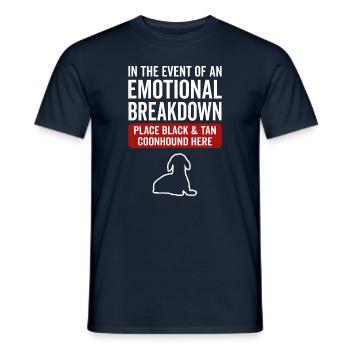 Emotional - Dog Black and Brown Coonhound - Men's T-Shirt - navy - Front - AI Model Male 178 light (178cm)