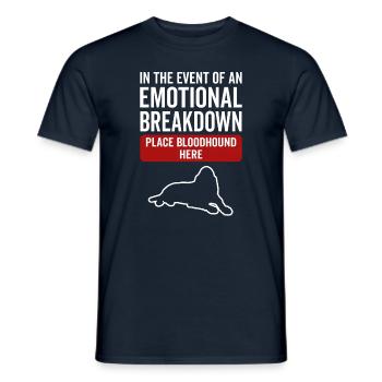 Émotionnel - Dog Bloodhound - T-shirt homme - marine - Devant - AI Model Male 178 light (178cm)