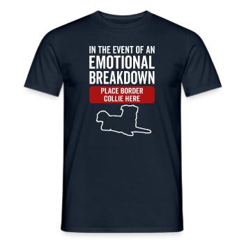 Émotionnel - Chien border Collie - T-shirt homme - marine - Devant - AI Model Male 178 light (178cm)