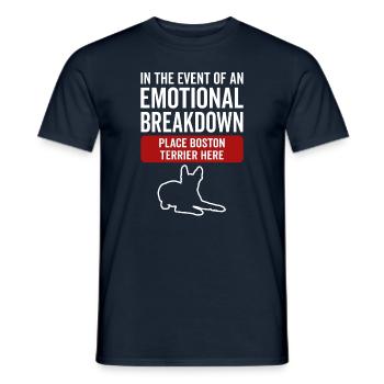 Emotional - Dog Boston Terrier - Men's T-Shirt - navy - Front - AI Model Male 178 light (178cm)