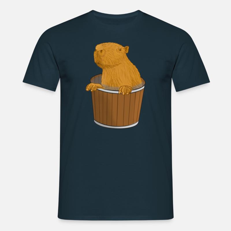 Capybara Bucket - Men's T-Shirt - navy