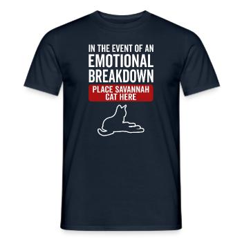 Emotional - Savannah Cat - Men's T-Shirt - navy - Front - AI Model Male 178 light (178cm)