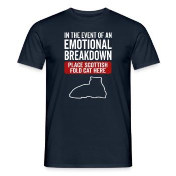 Emotional - Scottish Folding Cat - Men's T-Shirt - navy - Front - AI Model Male 178 light (178cm)