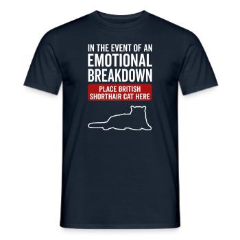 Emotional - British Shorthair Cat - Men's T-Shirt - navy - Front - AI Model Male 178 light (178cm)