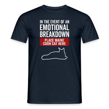 Emotional - Maine Coon Cat - Men's T-Shirt - navy - Front - AI Model Male 178 light (178cm)