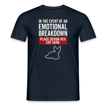Emotional - Devon Rex Cat - Men's T-Shirt - navy - Front - AI Model Male 178 light (178cm)