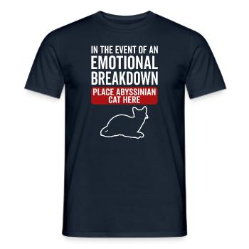 Émotionnel - Chat Abyssin - T-shirt homme - marine - Devant - AI Model Male 178 light (178cm)