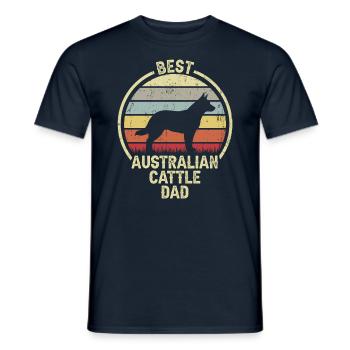 Meilleur père chien - Bouvier australien - T-shirt homme - marine - Devant - AI Model Male 178 light (178cm)
