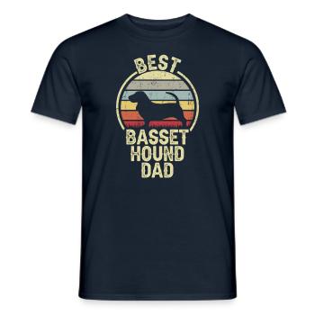 Bester Hund Dad - Basset Hound - Männer T-Shirt - Navy - Vorne - AI Model Male 178 light (178cm)