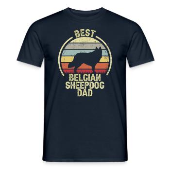 Best Dog Dad - Belgian Shepherd - Men's T-Shirt - navy - Front - AI Model Male 178 light (178cm)