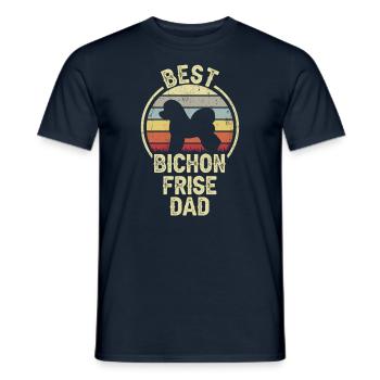 Best Dog Dad - Bichon Frise - Men's T-Shirt - navy - Front - AI Model Male 178 light (178cm)