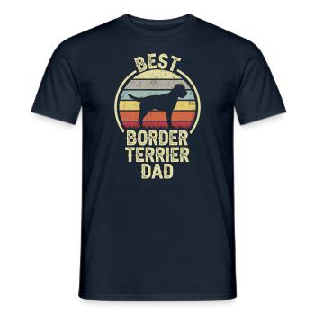 Best Dog Dad - Border Terrier - Men's T-Shirt - navy - Front - AI Model Male 178 light (178cm)