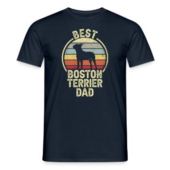 Bester Hund Dad - Boston Terrier - Männer T-Shirt - Navy - Vorne - AI Model Male 178 light (178cm)