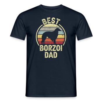 Bester Hund Dad - Borzoi - Männer T-Shirt - Navy - Vorne - AI Model Male 178 light (178cm)