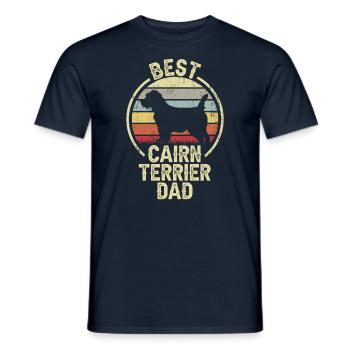 Meilleur père de chien - Cairn Terrier - T-shirt homme - marine - Devant - AI Model Male 178 light (178cm)