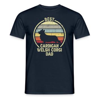 Meilleur père de chien - Cardigan Welsh Corgi - T-shirt homme - marine - Devant - AI Model Male 178 light (178cm)