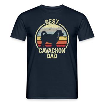 Meilleur père chien - Cavachon - T-shirt homme - marine - Devant - AI Model Male 178 light (178cm)