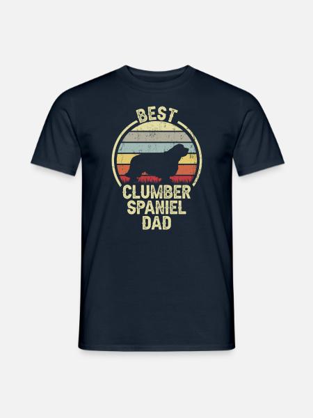Best Dog Dad - Clumber Spaniel - Men's T-Shirt - navy