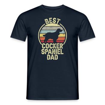 Meilleur père chien - Cocker Spaniel - T-shirt homme - marine - Devant - AI Model Male 178 light (178cm)