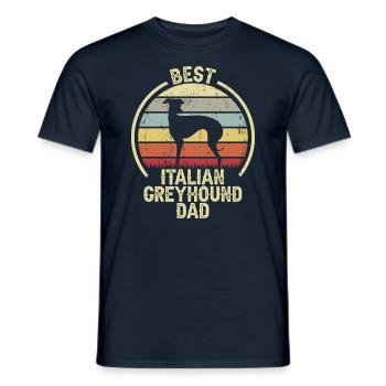 Best Dog Father - Italian Greyhound - Men's T-Shirt - navy - Front - AI Model Male 178 light (178cm)