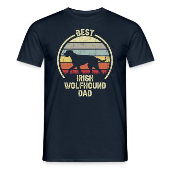 Meilleur père chien - Irish Wolfhound - T-shirt homme - marine - Devant - AI Model Male 178 light (178cm)