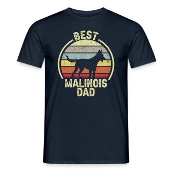 Best Dog Dad - Malinois - Men's T-Shirt - navy - Front - AI Model Male 178 light (178cm)