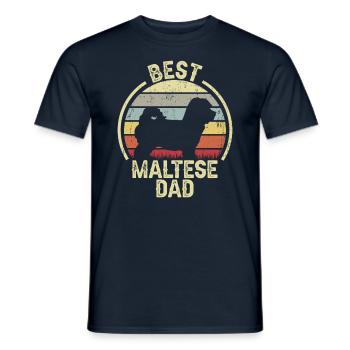 Bester Hund Dad - Maltesisch - Männer T-Shirt - Navy - Vorne - AI Model Male 178 light (178cm)