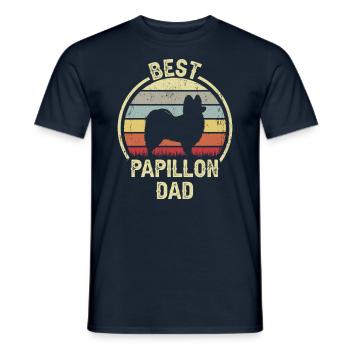 Bester Hundevater - Papillon - Männer T-Shirt - Navy - Vorne - AI Model Male 178 light (178cm)