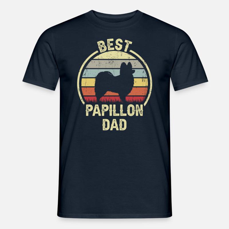 Bester Hundevater - Papillon - Männer T-Shirt - Navy