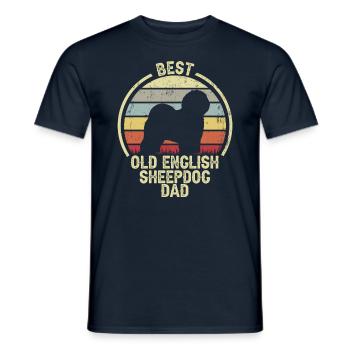Meilleur père chien - Old English Shepherd - T-shirt homme - marine - Devant - AI Model Male 178 light (178cm)