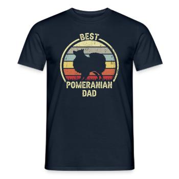 Bester Hundevater - Pommern - Männer T-Shirt - Navy - Vorne - AI Model Male 178 light (178cm)