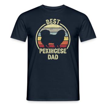 Meilleur père chien - Pékinois - T-shirt homme - marine - Devant - AI Model Male 178 light (178cm)