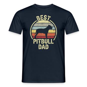 Meilleur père de chien - Pitbull - T-shirt homme - marine - Devant - AI Model Male 178 light (178cm)