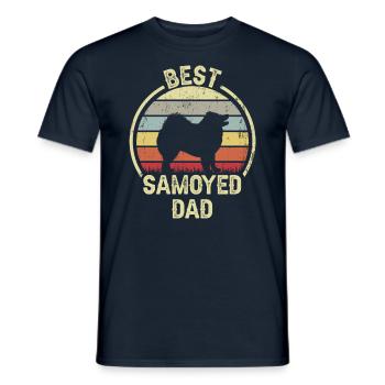 Best Dog Dad - Samoyed - Men's T-Shirt - navy - Front - AI Model Male 178 light (178cm)