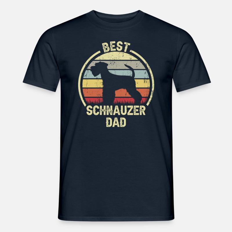 Bester Hund Dad - Schnauzer - Männer T-Shirt - Navy