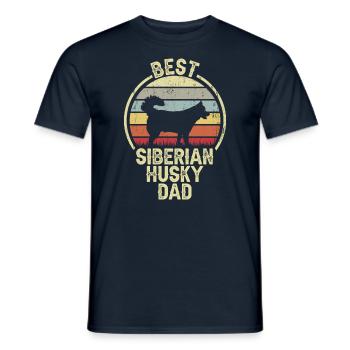 Meilleur père chien - Husky sibérien - T-shirt homme - marine - Devant - AI Model Male 178 light (178cm)
