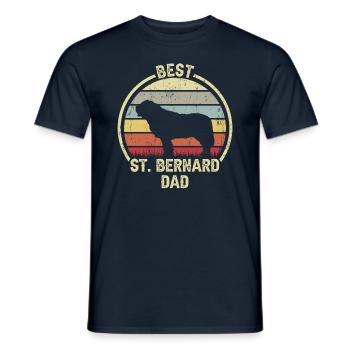 Best dog father - St. Bernard - Men's T-Shirt - navy - Front - AI Model Male 178 light (178cm)