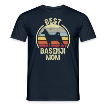 Hundemama - Basenji - Männer T-Shirt - Navy - Vorne - AI Model Male 178 light (178cm)