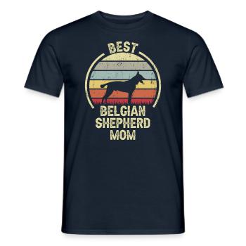 Hund Mom - Belgischer Hirte - Männer T-Shirt - Navy - Vorne - AI Model Male 178 light (178cm)