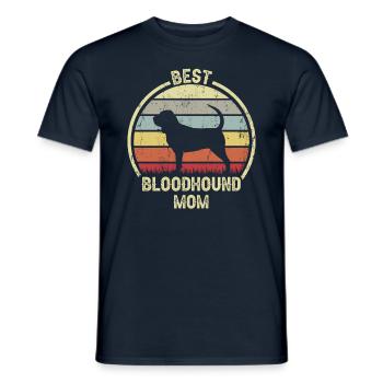 Hund Mom - Bloodhound - Männer T-Shirt - Navy - Vorne - AI Model Male 178 light (178cm)