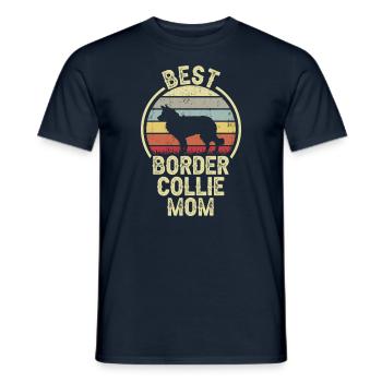 Dog Mama - Border Collie - Men's T-Shirt - navy - Front - AI Model Male 178 light (178cm)