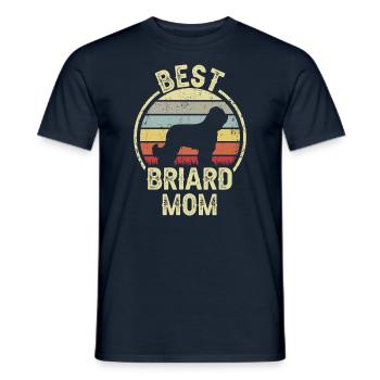 Hund Mom - Briarde - Männer T-Shirt - Navy - Vorne - AI Model Male 178 light (178cm)