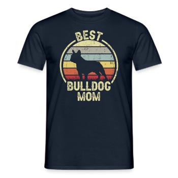 Mère de chien - Bulldog - T-shirt homme - marine - Devant - AI Model Male 178 light (178cm)