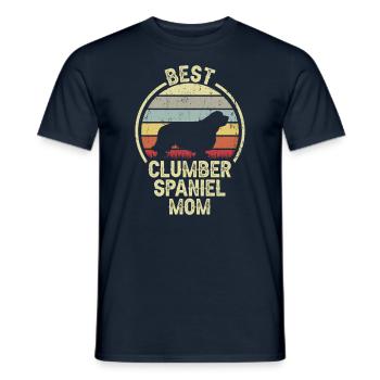 Dog Mom - Clumber Spaniel - Men's T-Shirt - navy - Front - AI Model Male 178 light (178cm)