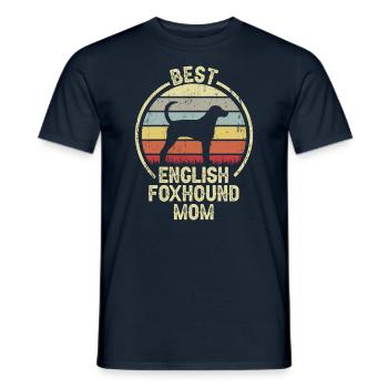 Hund Mom - English Foxhound - Männer T-Shirt - Navy - Vorne - AI Model Male 178 light (178cm)