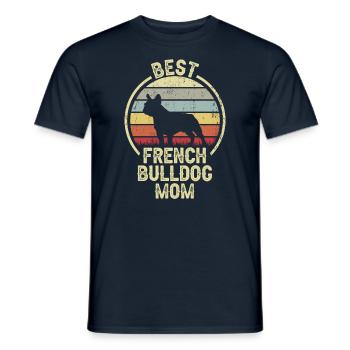 Mère chien - Français Bulldog - T-shirt homme - marine - Devant - AI Model Male 178 light (178cm)