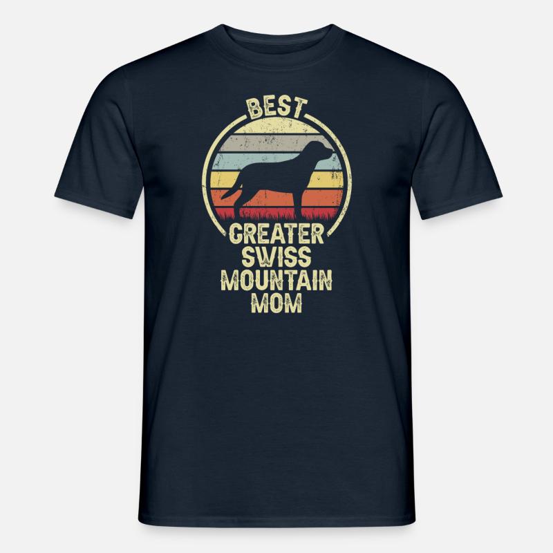 Hund Mom - Größerer Schweizer Hund - Männer T-Shirt - Navy