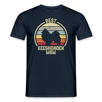 Hund Mom - Keeshonden - Männer T-Shirt - Navy - Vorne - AI Model Male 178 light (178cm)