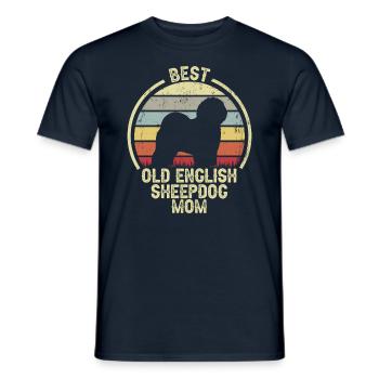 Dog Mom - Vieux berger anglais - T-shirt homme - marine - Devant - AI Model Male 178 light (178cm)